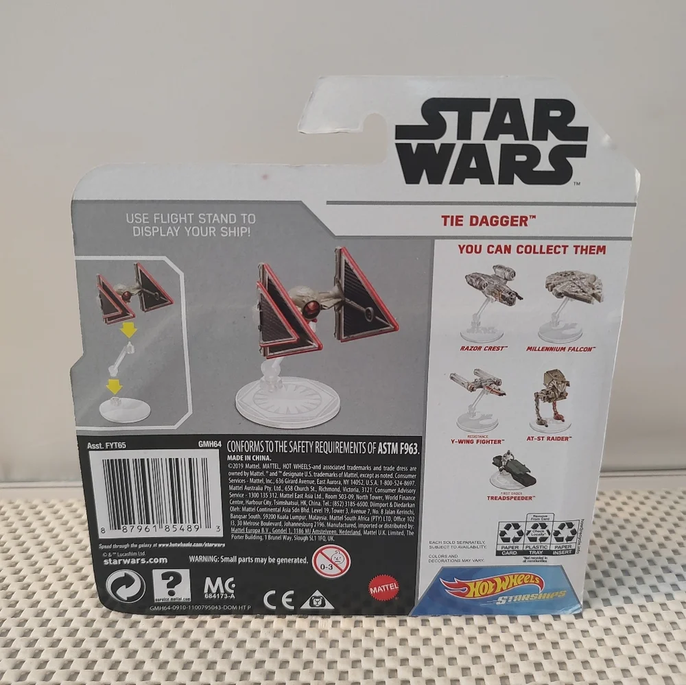 Hot Wheels Starships Tie Dagger Star Wars Die-Cast NWT Disney